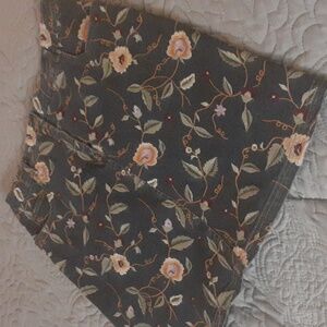 embroidered jean skirt